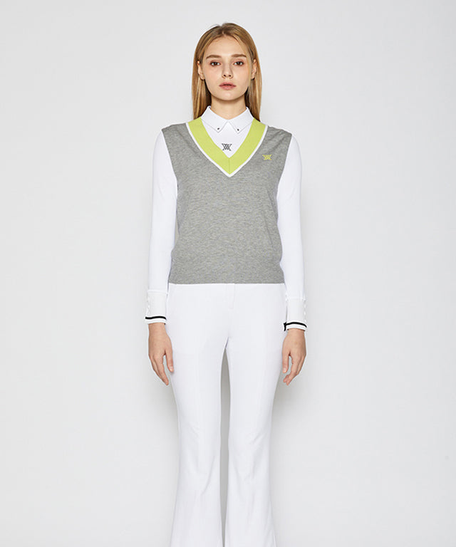 Women's Sweater Vest - Mellange Grey