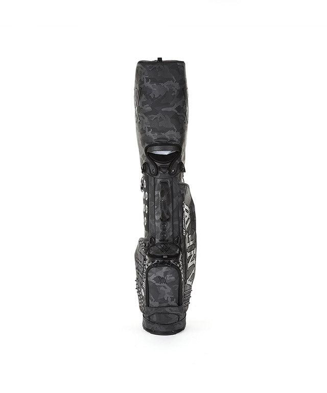 Dark Camo Stand Bag - Black