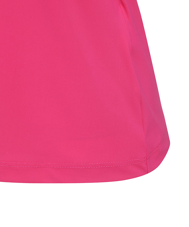 Women's High-Neck Mesh Back Short-Sleeved T-Shirt - Pink