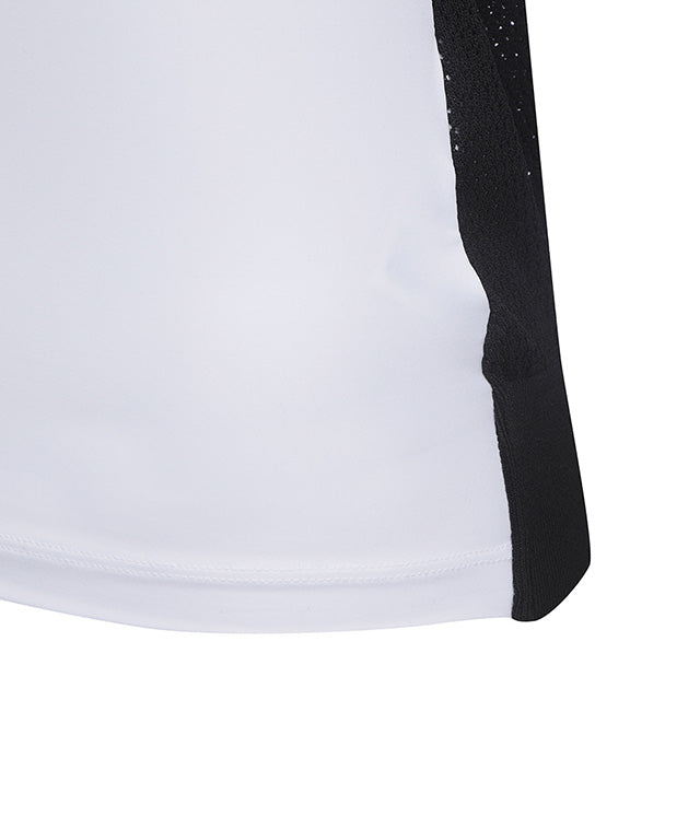 Women's Back Knit Block Short T-Shirt - White
