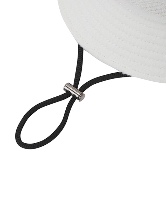 Jacquard Triple Logo Bucket Hat - White
