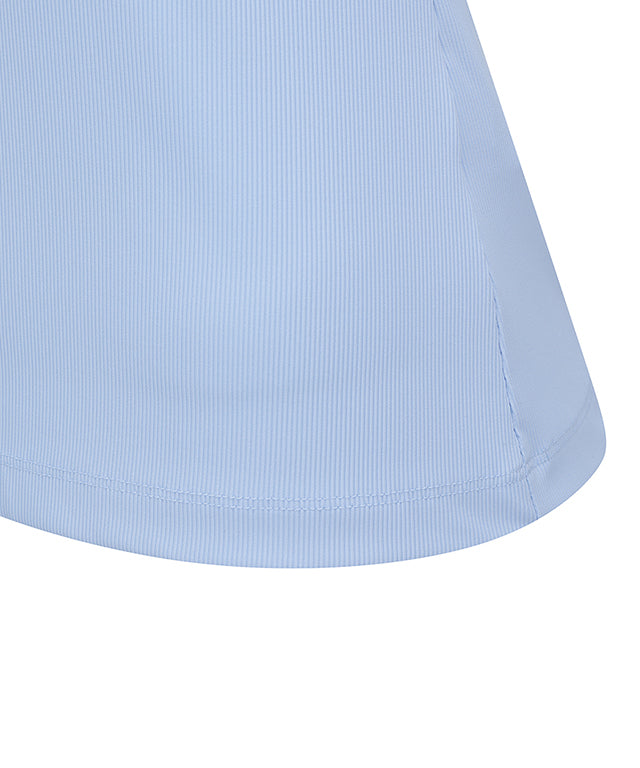 Women's Triangle Mesh Block Long T-Shirt - S/Blue