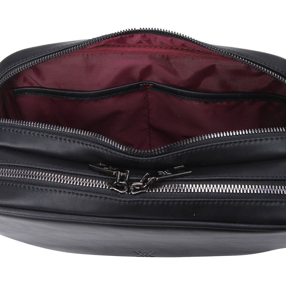 Leather Patch Logo Pouch_BK