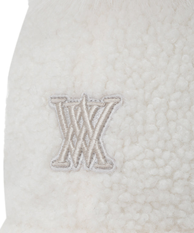 Women's Curly Ball Cap - White