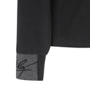 Women's Nap Collar Long T-shirt - Black