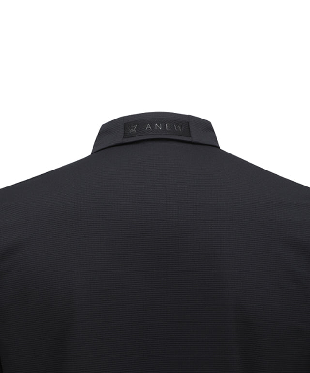Men's Essential Collared Long T-Shirt - Black