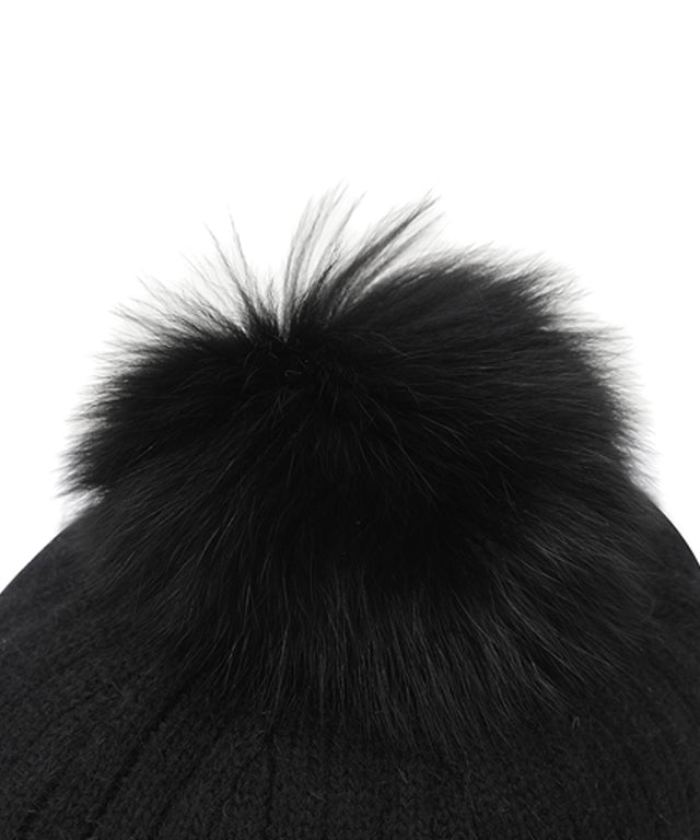 Women's Angora Knit Cap - Black