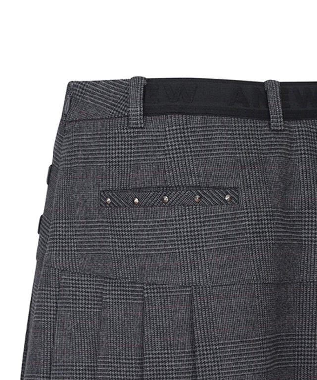 Women's Check Half Pleats SQ - Gray