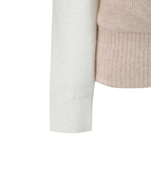 Women's Cashmere Blend Half Zip Sweater - Light Beige