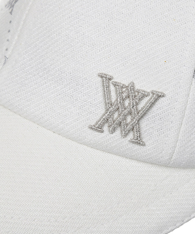 Monogram Wide Ball Cap - White