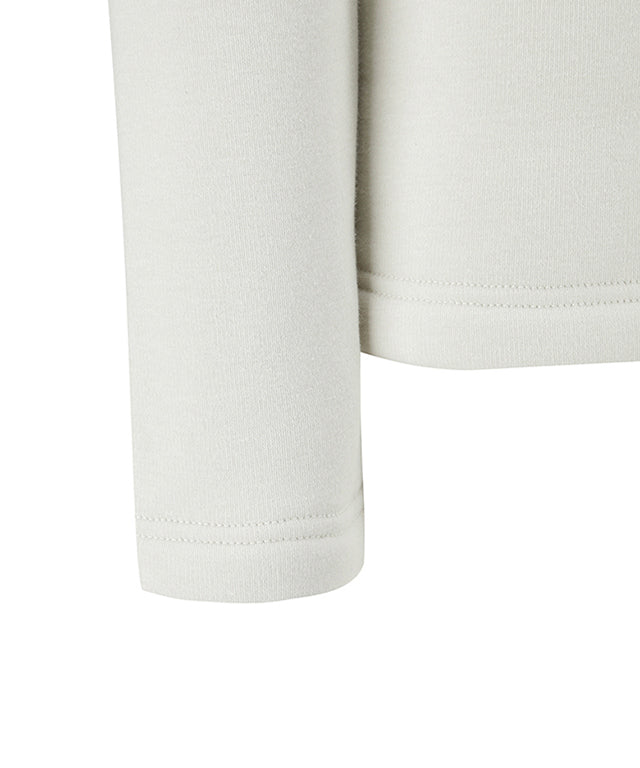 Women's Nap High Neck Long T-shirt - Ivory