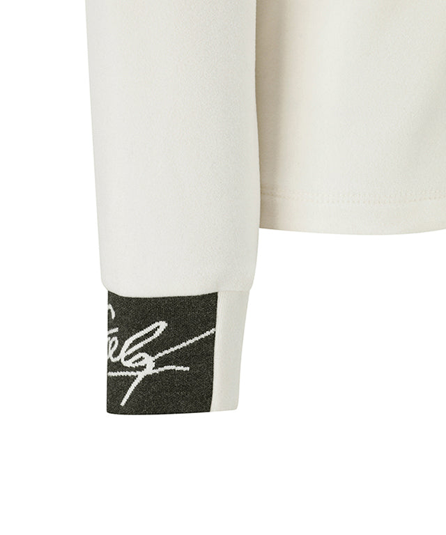 Women's Nap Collar Long T-shirt - Ivory