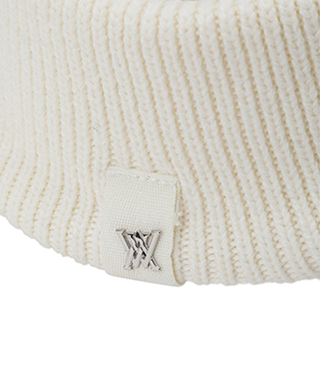 Solid Knit Visor - White