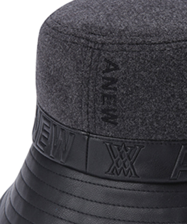 Mixed Wool Bucket Hat - Black