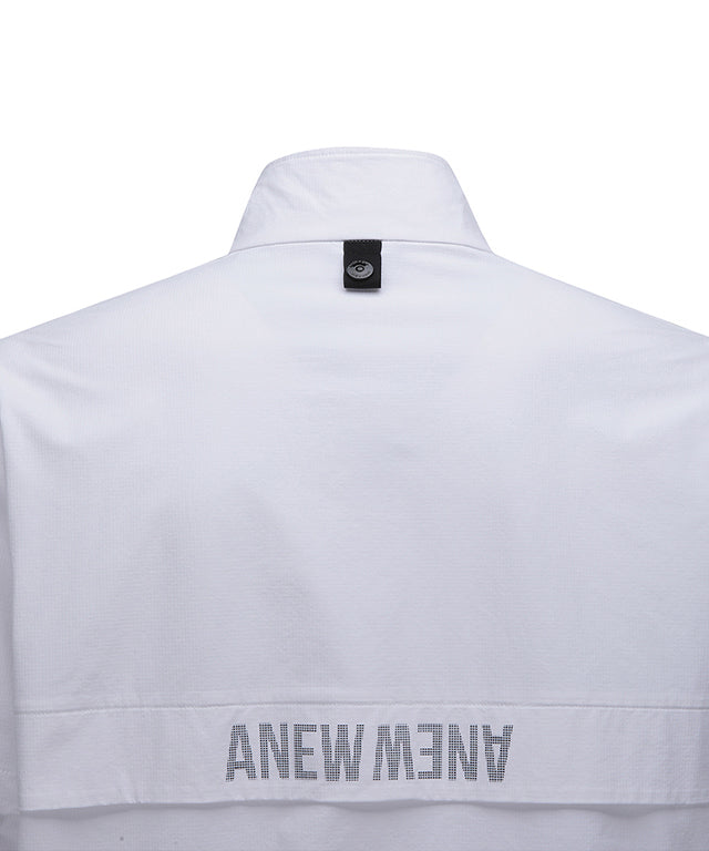 Men's Highneck Windbreaker Jacket - White