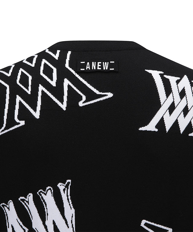Men's Logo Intarsia Pullover - Black