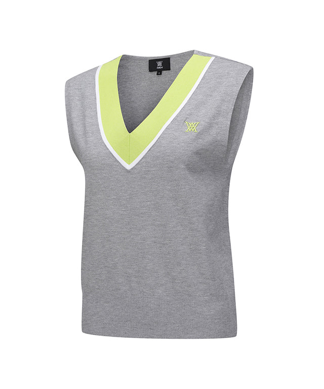 Women's Sweater Vest - Mellange Grey