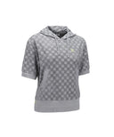 ANEW Golf Women's Terry Check Board Hoodie Short T-Shirt - Gray