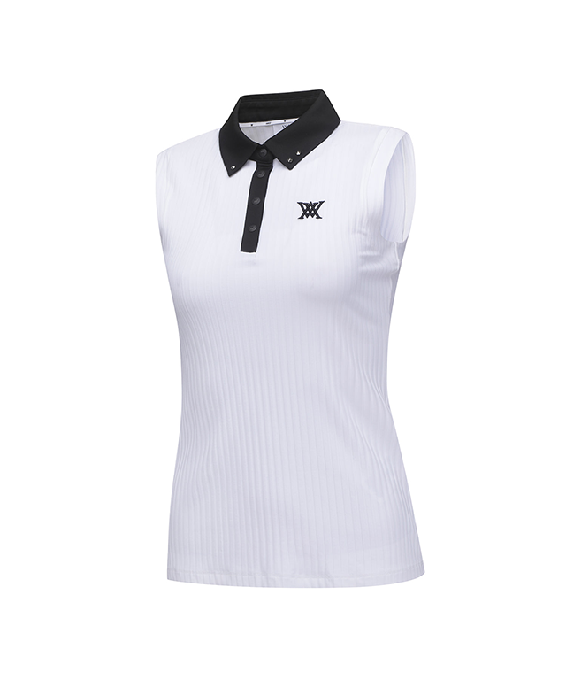 Women's Color Block Corduroy Sleeveless - White