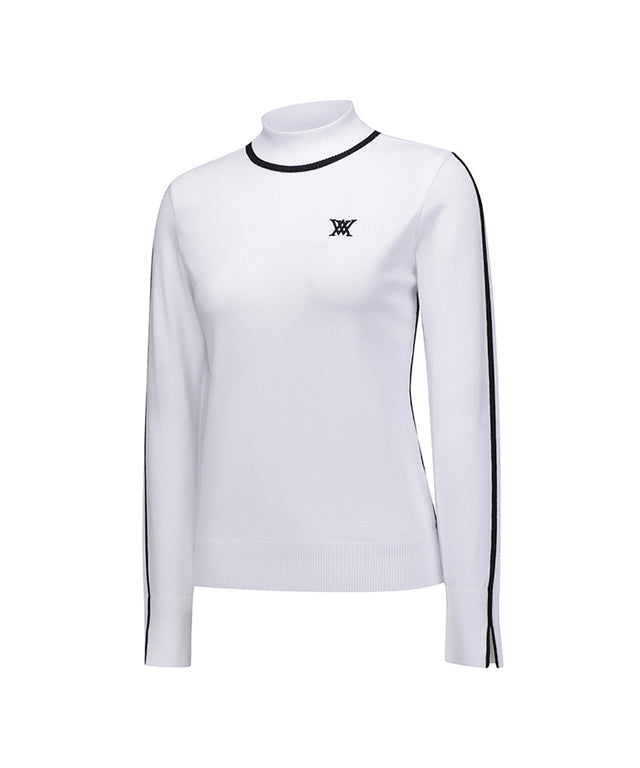 Women's High Neck Sweater - White