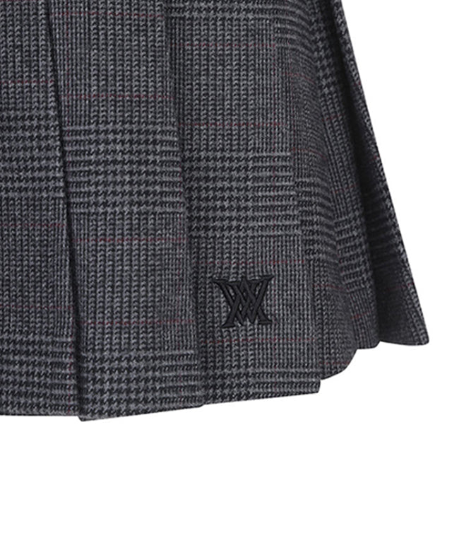 Women's Check Half Pleats SQ - Gray