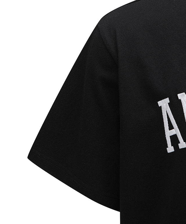 Musinsa Round Anew Logo Point Short T-shirt - Black