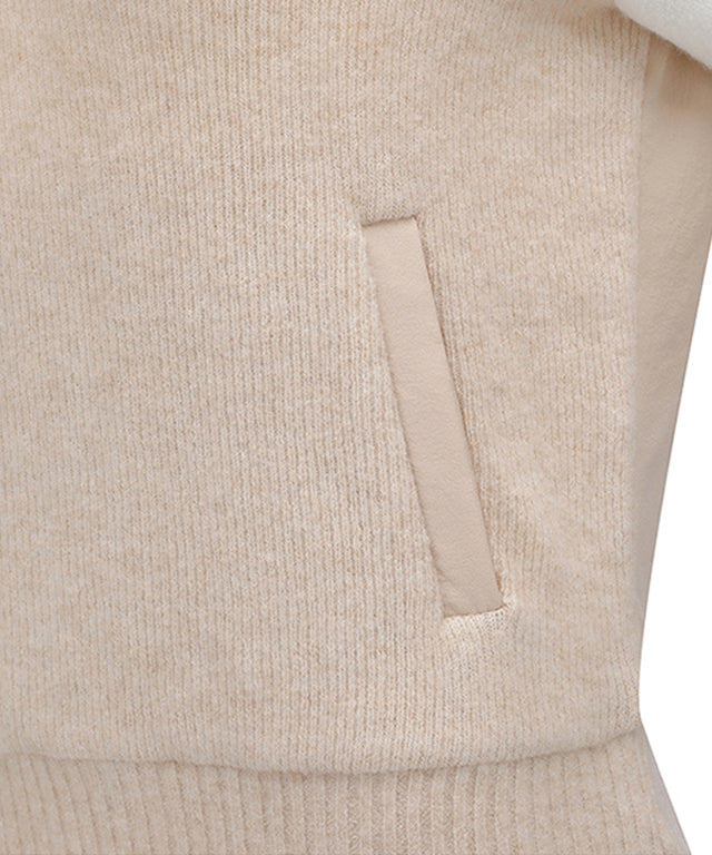 Women's Cashmere Blend Half Zip Sweater - Light Beige