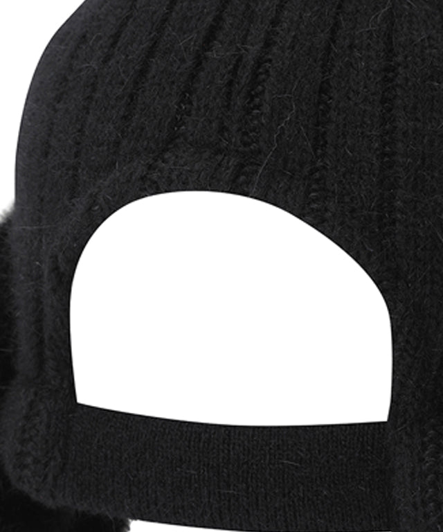 Women's Angora Knit Cap - Black