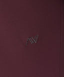 Women's Collar Color Blocked Long T-shirt - Wine