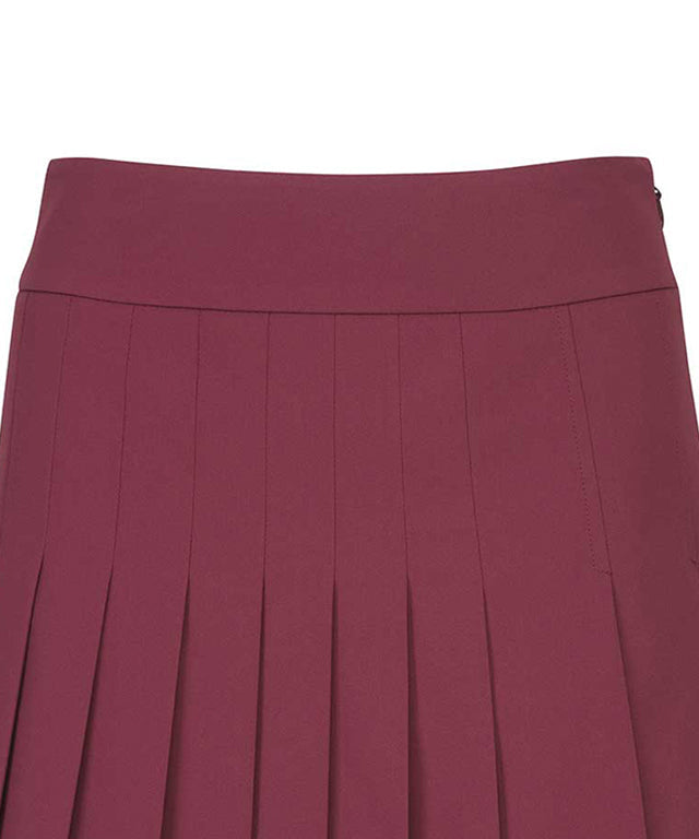 Women's Logo Band Double Pleats SQ - Wine