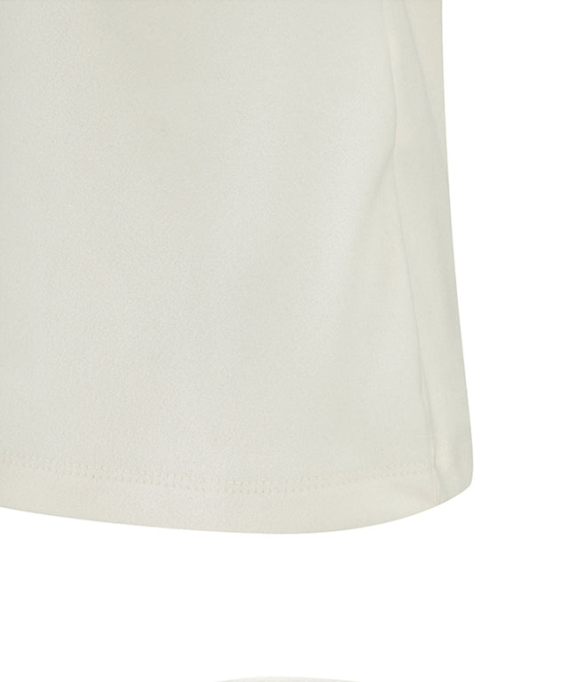 Women's Nap Collar Long T-shirt - Ivory