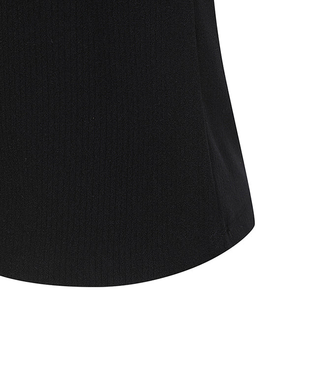 Women's High Neck Zip Long T-shirt - Black
