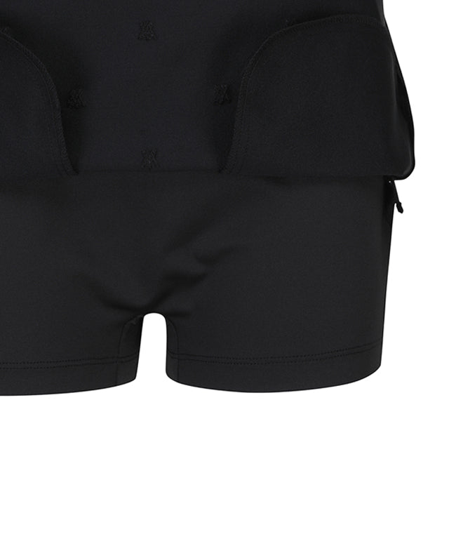W Front Embossed Point H-line SQ - Black