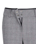 Women's Check Boots Cut Long Pants - Gray