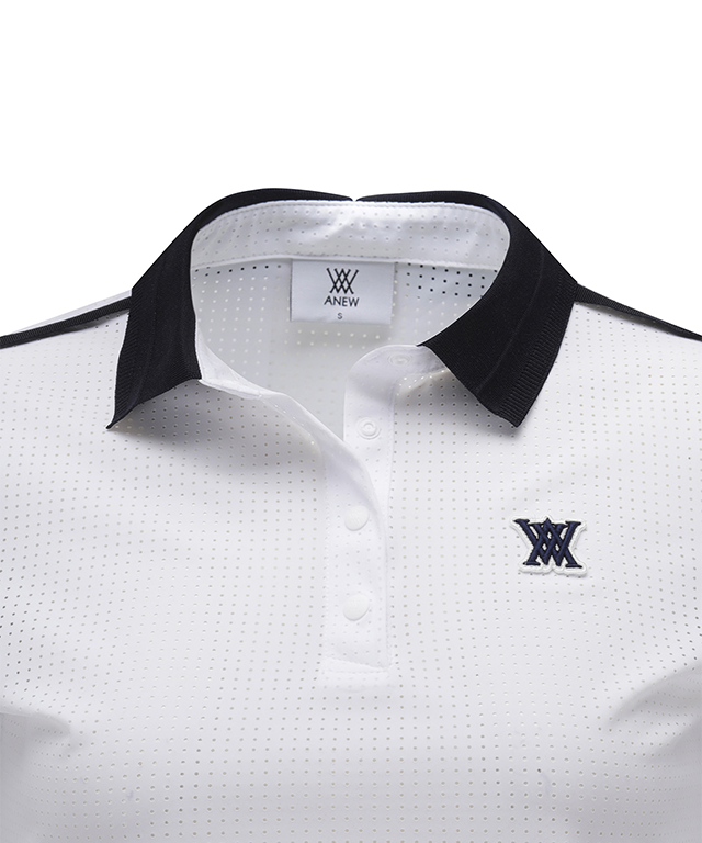 Women's All Ventilation Collar Short T-Shirt - White