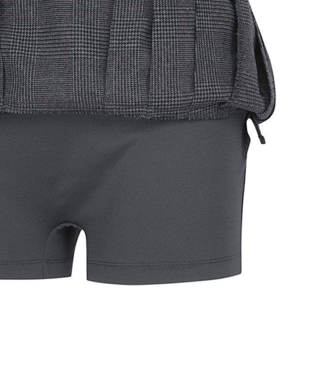 Women's Check Half Pleats SQ - Gray