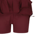 Women's Pocket Point Pleats SQ - Wine