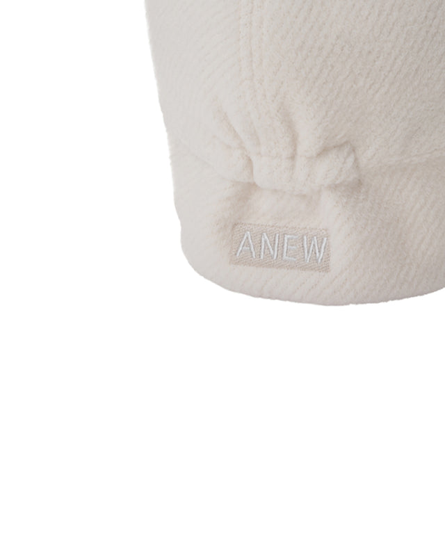 Women's Curly Ball Cap - White