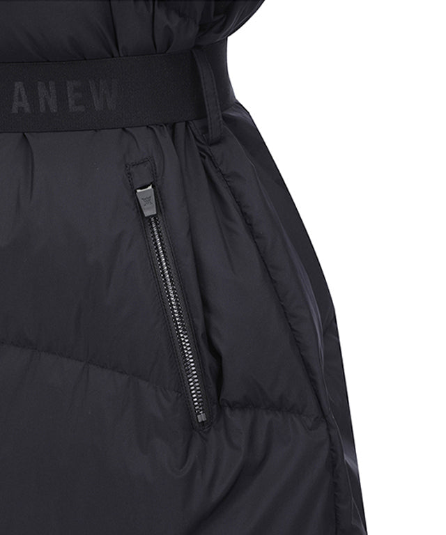 Women's Long Length Down Vest - Black