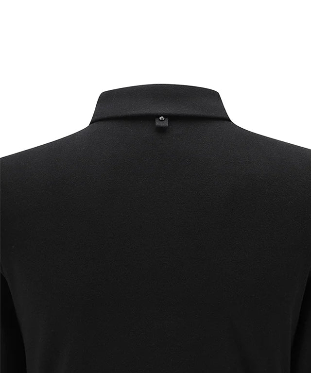 Women's Nap Collar Long T-shirt - Black