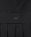 Women's Ribbed Pleated Block Bress - Black