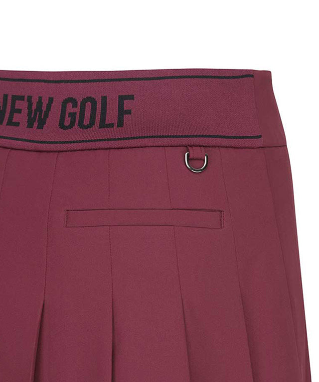 Women's Logo Band Double Pleats SQ - Wine
