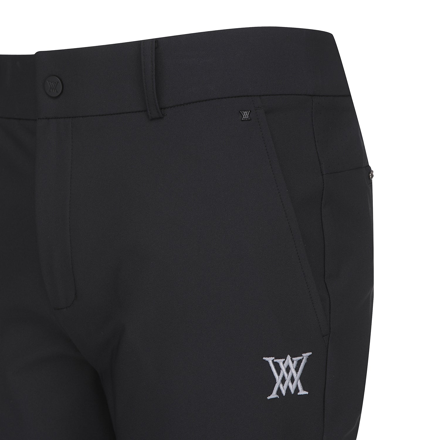 Men's Side Punching Ventilation Long Pants - Black