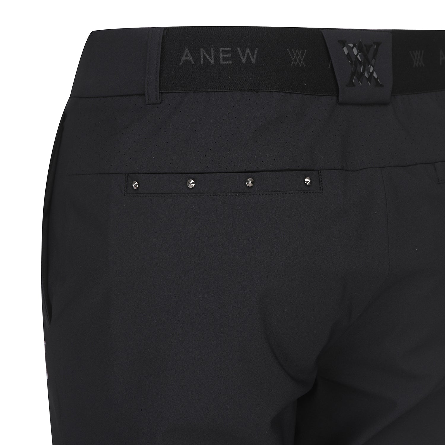 Men's Side Punching Ventilation Long Pants - Black