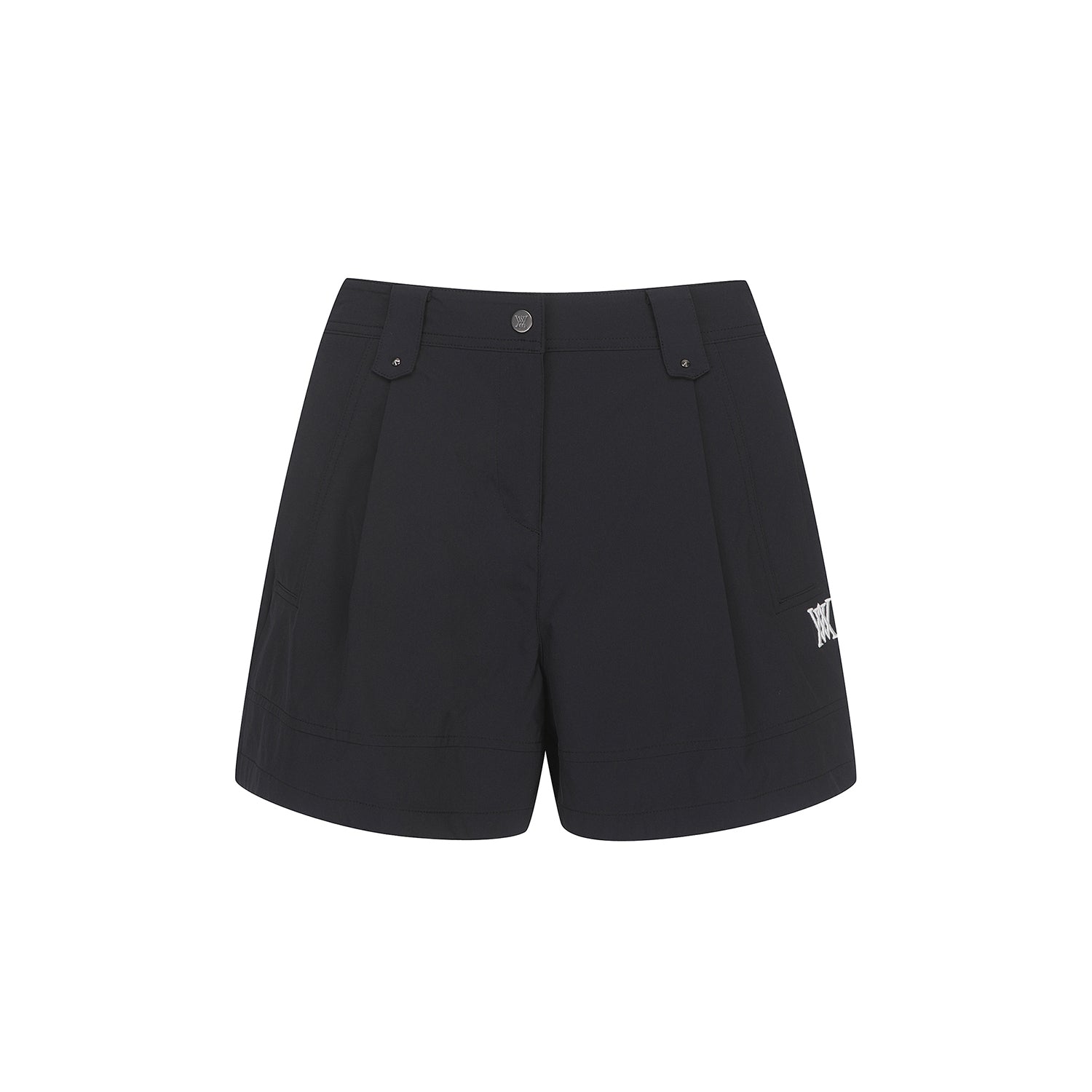 Women's Hem accentuated half-length shorts - Black