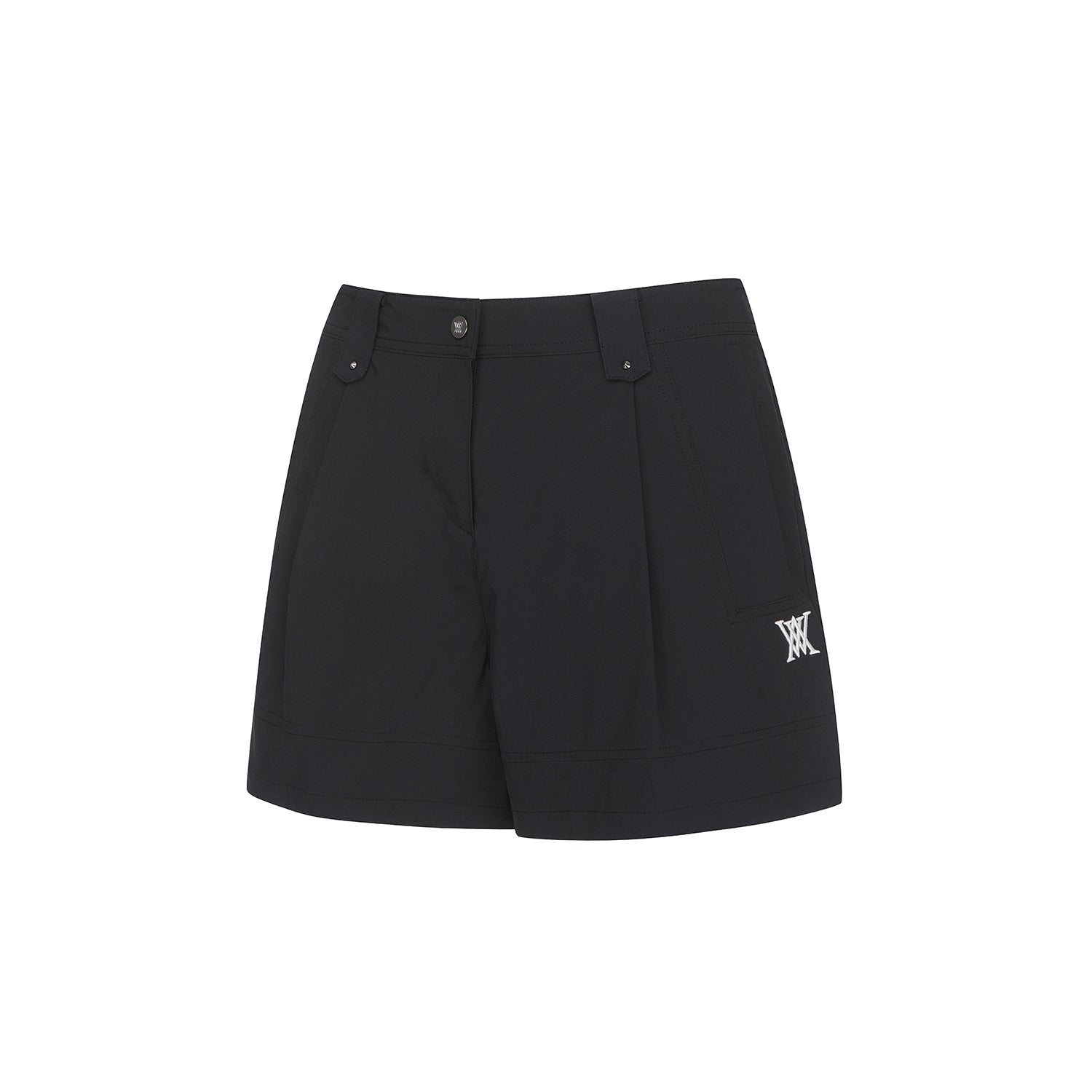 Women's Hem accentuated half-length shorts - Black