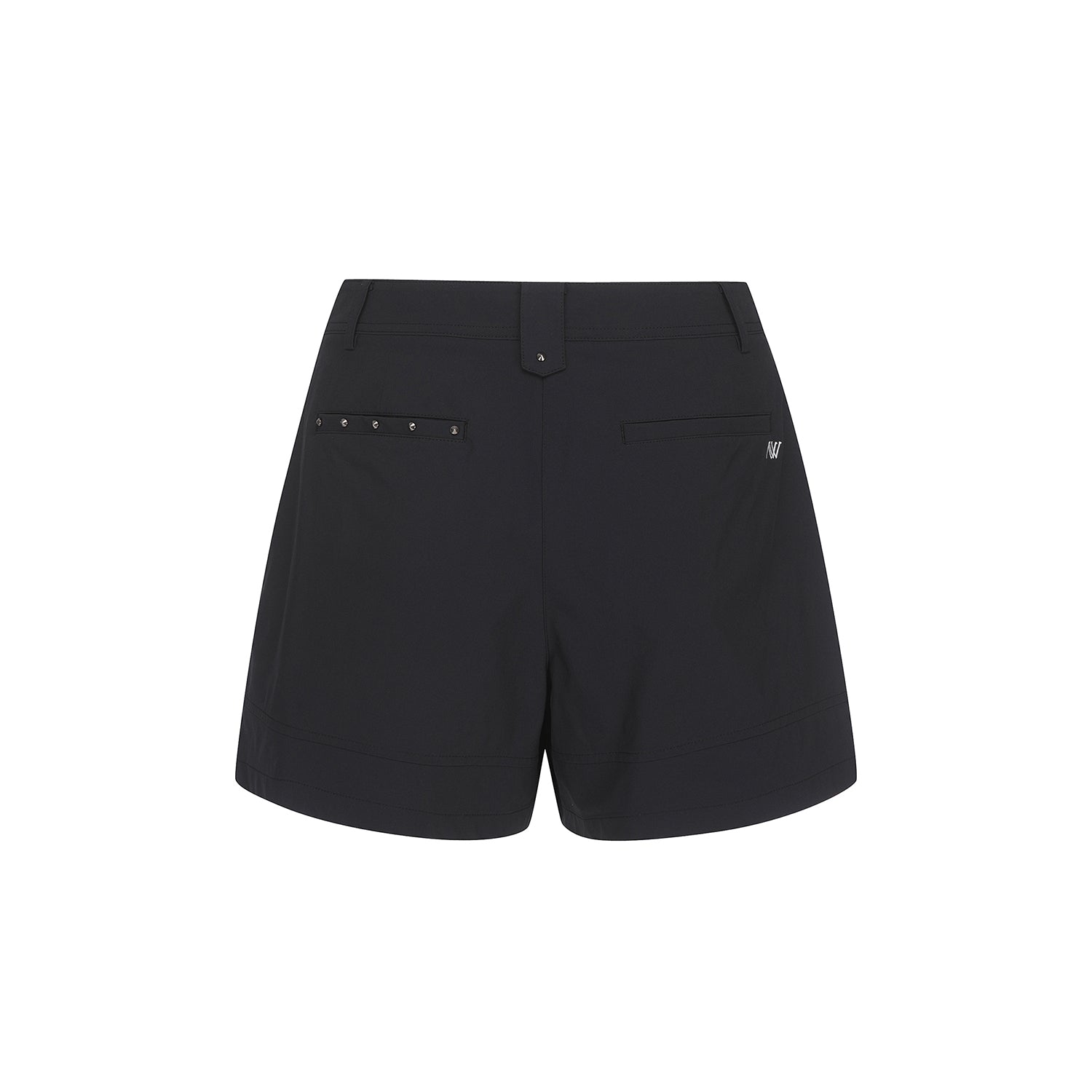 Women's Hem accentuated half-length shorts - Black
