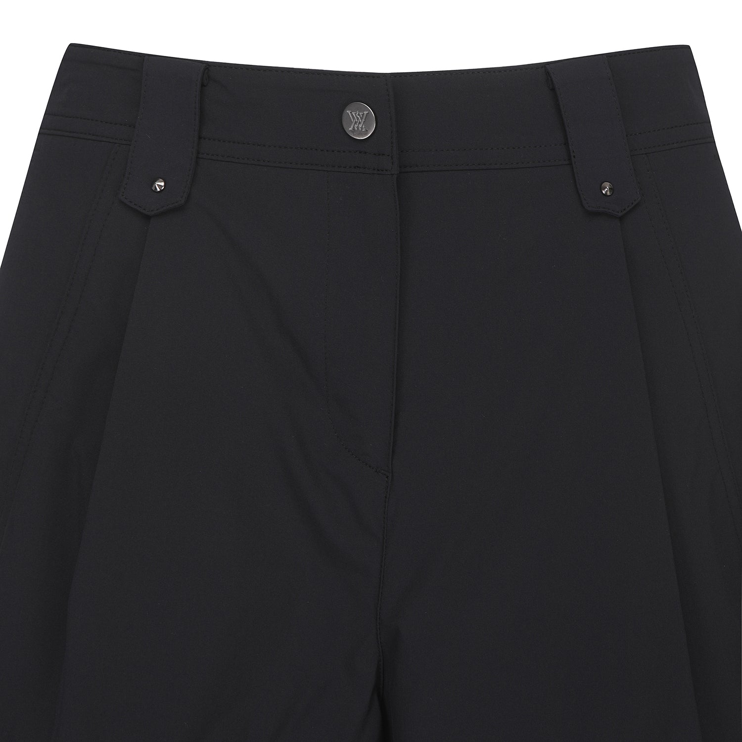 Women's Hem accentuated half-length shorts - Black