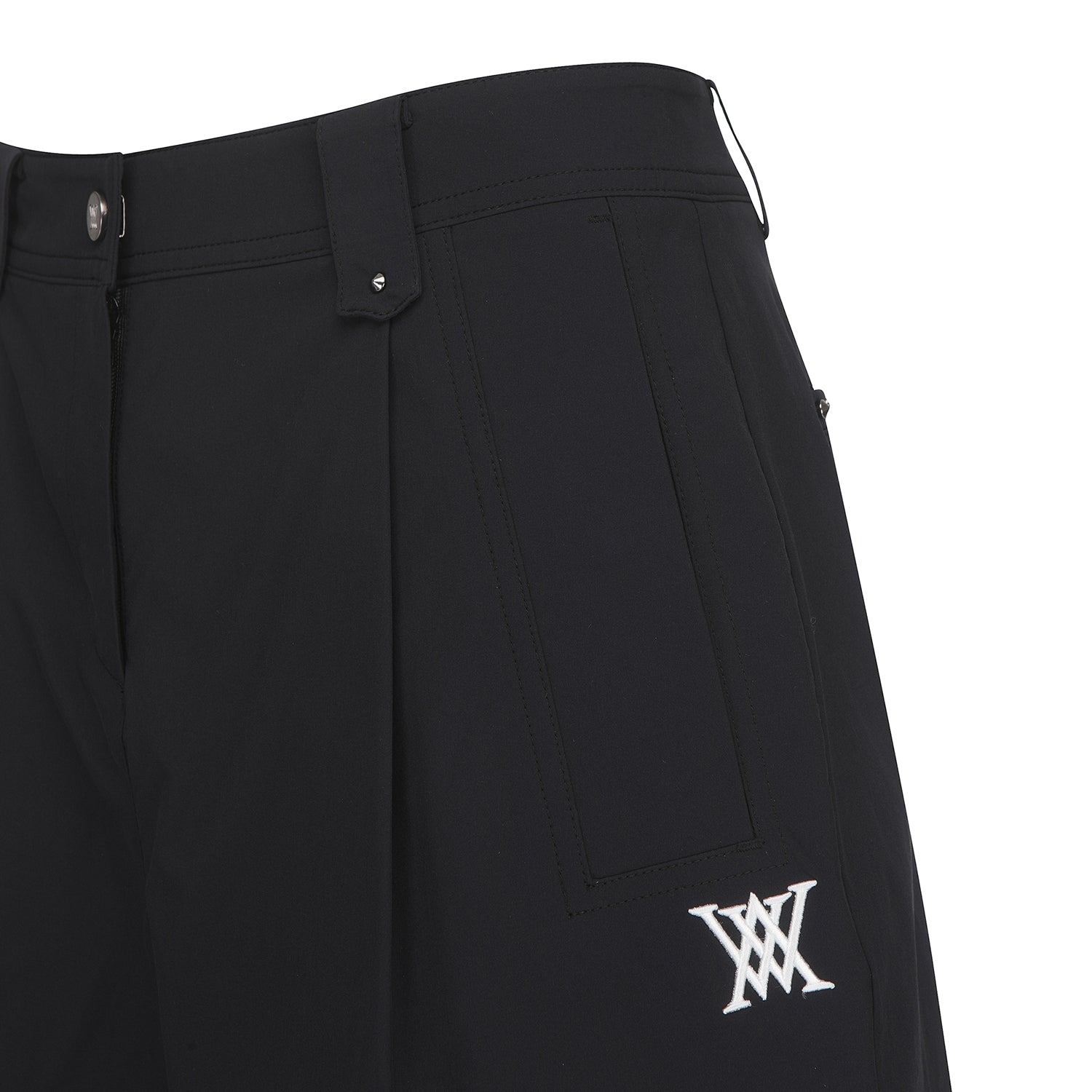 Women's Hem accentuated half-length shorts - Black