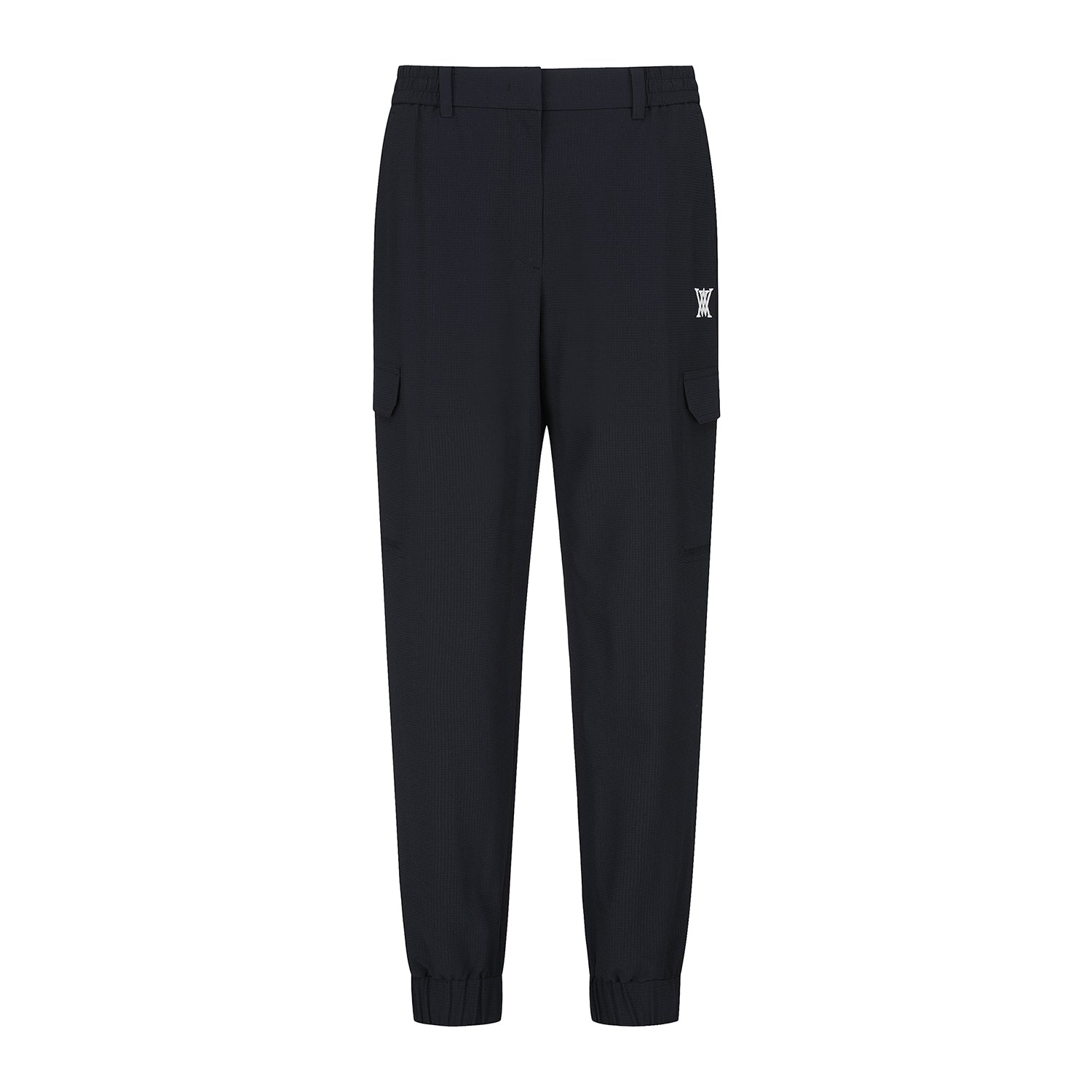 Women's Deformation Mesh Jogger Long Pants - Black